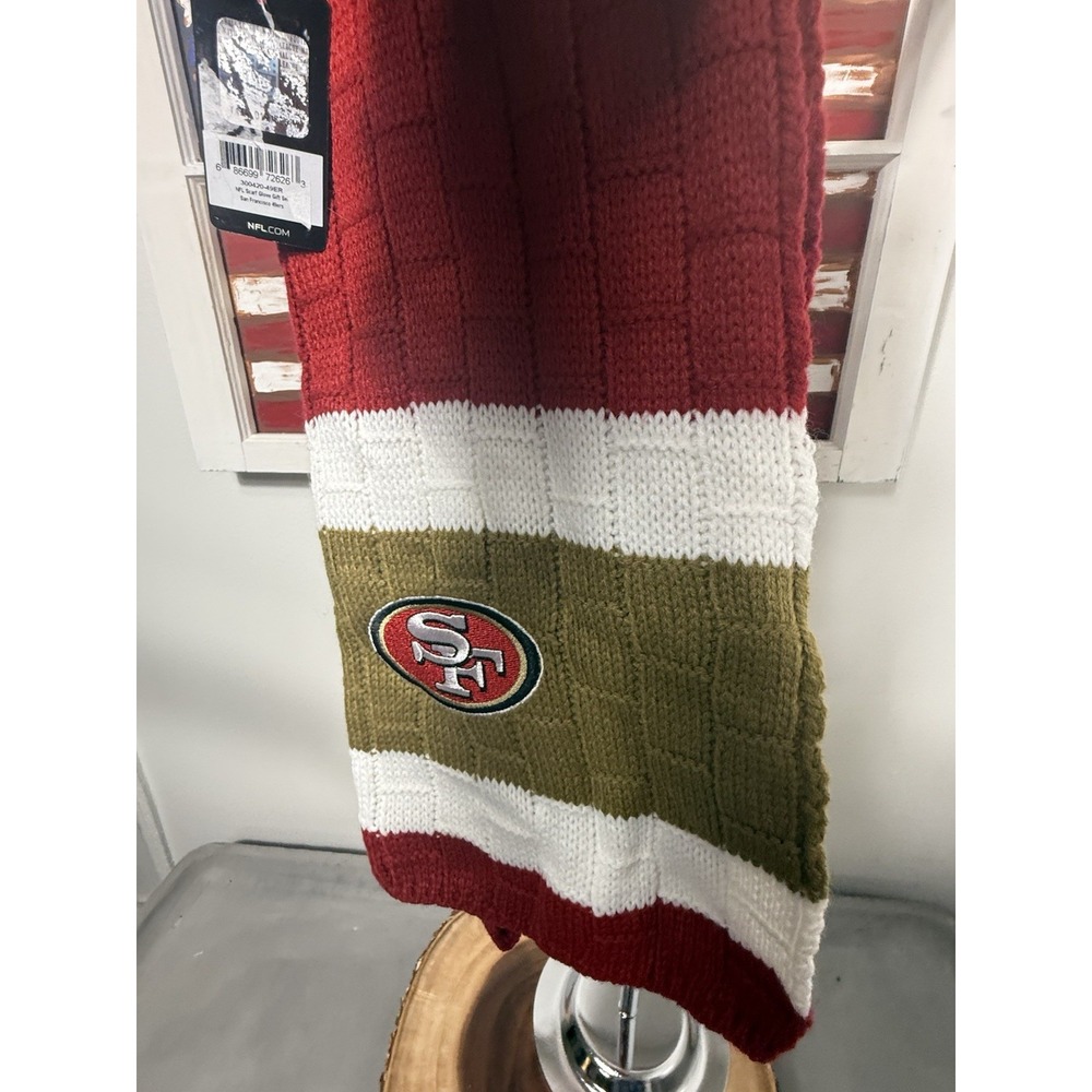 NFL San Francisco 49ers Scarf Glove Set Unisex OS Red Gold Knit - Picture 2 of 5